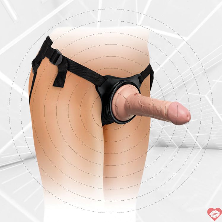 King Cock 6” Dildo Linh Hoạt Strap-On Đỉnh 