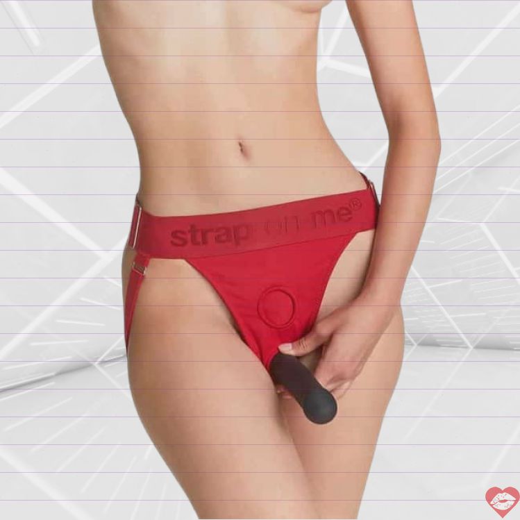 Strap-on Harness Lingerie Đỏ Đa Kích Cỡ Quyến Rũ Nóng 