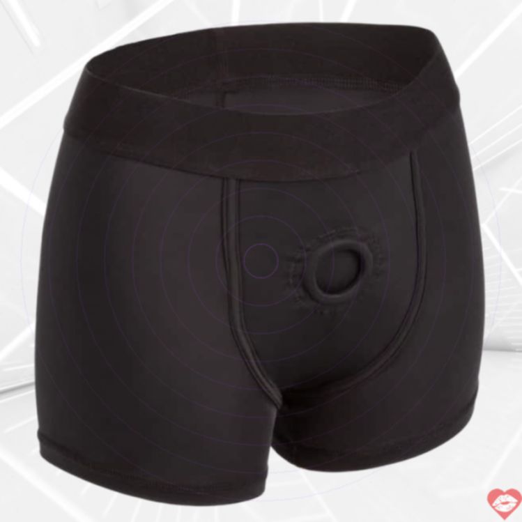Boundless Boxer Brief Đen Strap-on S/M, Thoải Mái Tột Độ! 