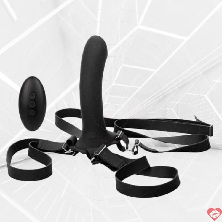 Strap-on CalExotics Rung Đen Remote Cặp Đôi 