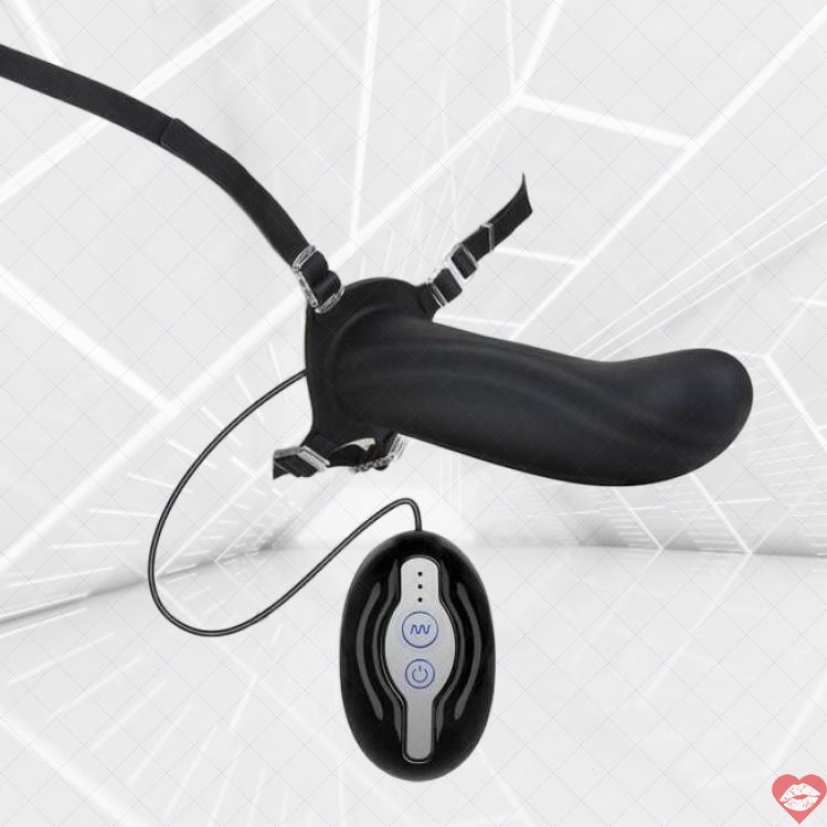 Mojo Ghia Strap-on Rỗng Rung Đen Remote 