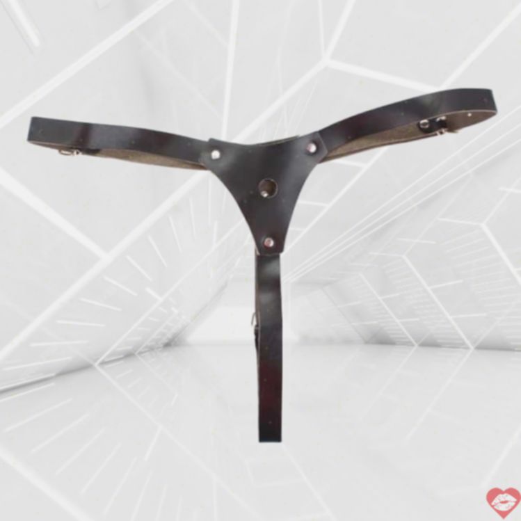 Quần Strapon BDSM Đen Da Thật siêu gập ghiền thật 