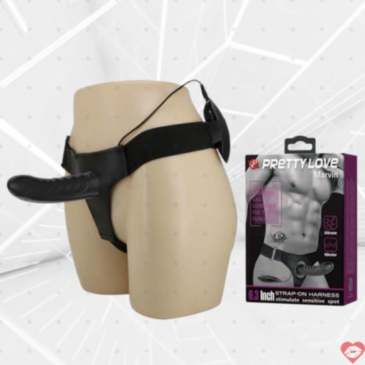 Marvin Baile Strapon Rung Rỗng Đen 16cm Mạnh Mẽ Đỉnh 