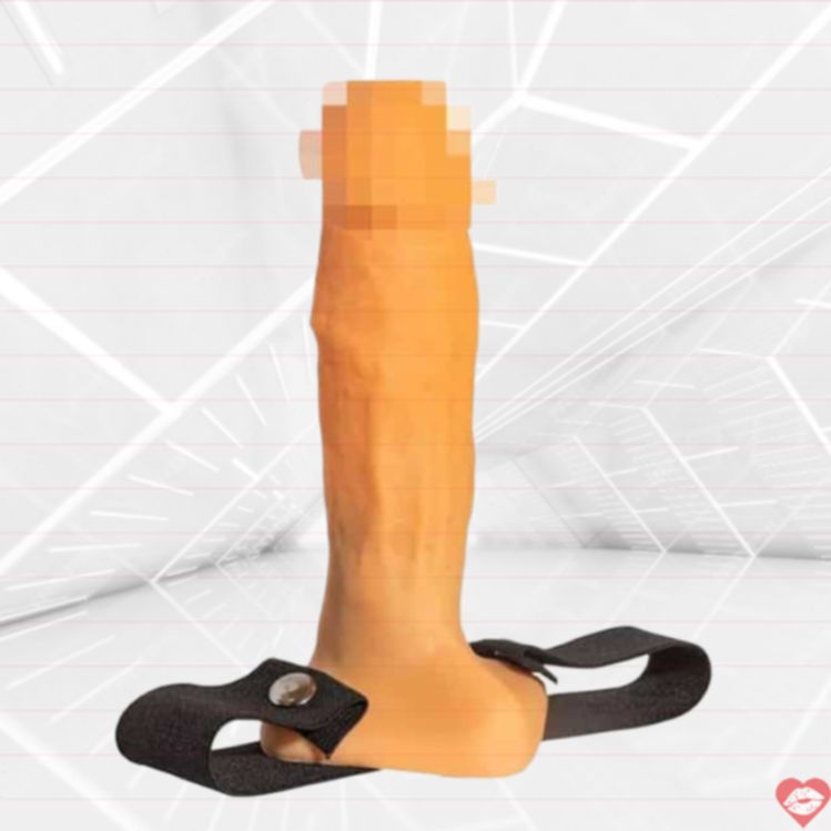 Strapon Rỗng Jagaga 17.6cm Da Thật Thâm Nhập 