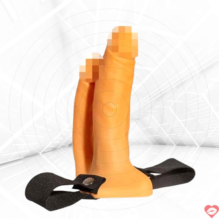 Strap-on Hollow Jaga-Jaga 17.1cm Kép Xuyên Thủng Khoái Lạc Đôi 