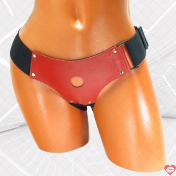 Strapon BDSM Quần Lót Da Đỏ Nút 2.5cm Hot 