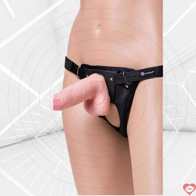 Strap-on LoveToy Harness 17cm Nude Siêu Thực