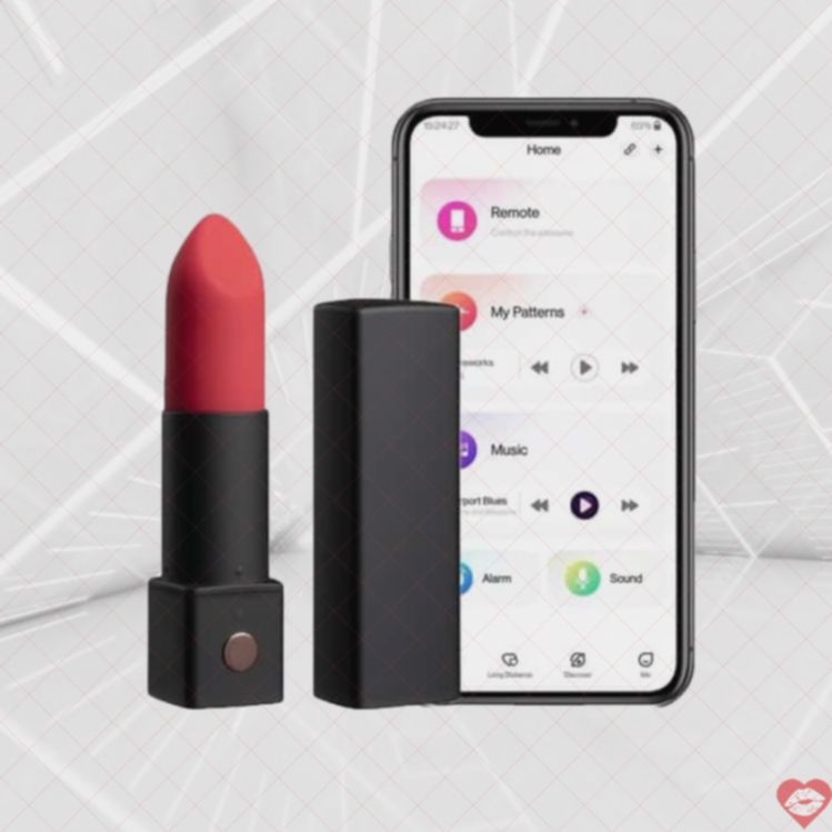 Lovense Exomoon Lipstick Vibrator Đen Siêu Mạnh App Điều Khiển