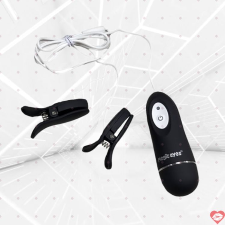 Magic Eyes Love Pincher Trứng Kẹp Đen Rung Nipple