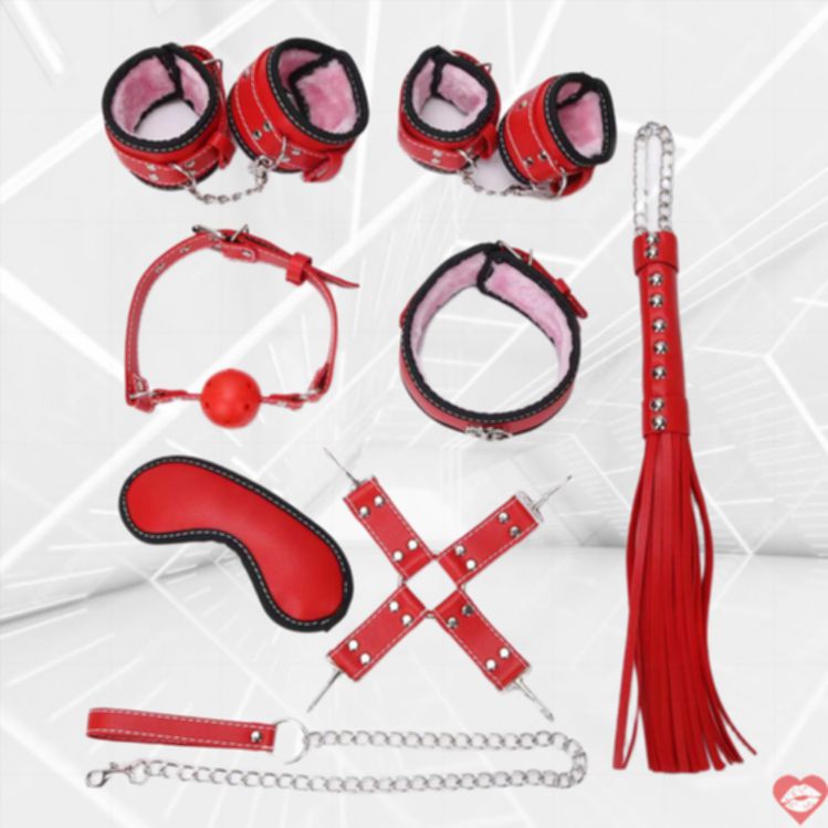 MT Slave Bondage Set Đỏ Lông Thú Điều Giáo Giới Hạn 