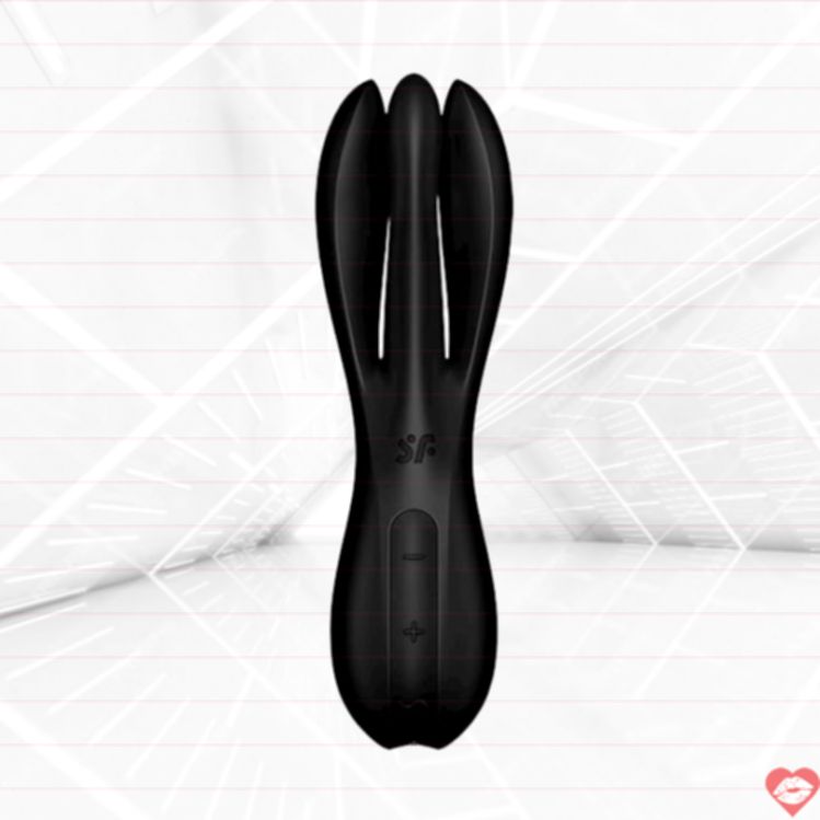 Satisfyer Threesome 2 Rung Đen Tím 14cm Đa Điểm