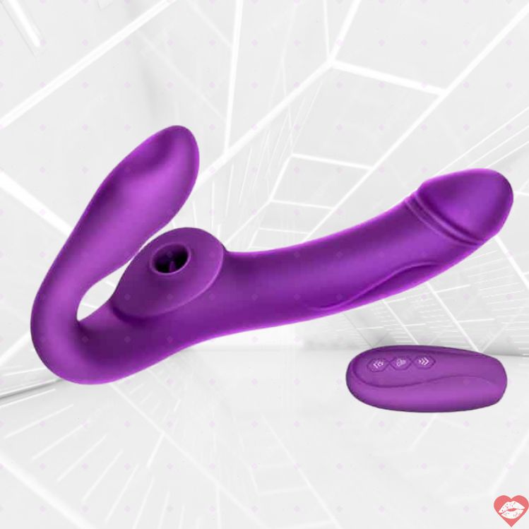 Erocome Cancri Strapon Tím Remote Vibro Đôi Bên Đỉnh 