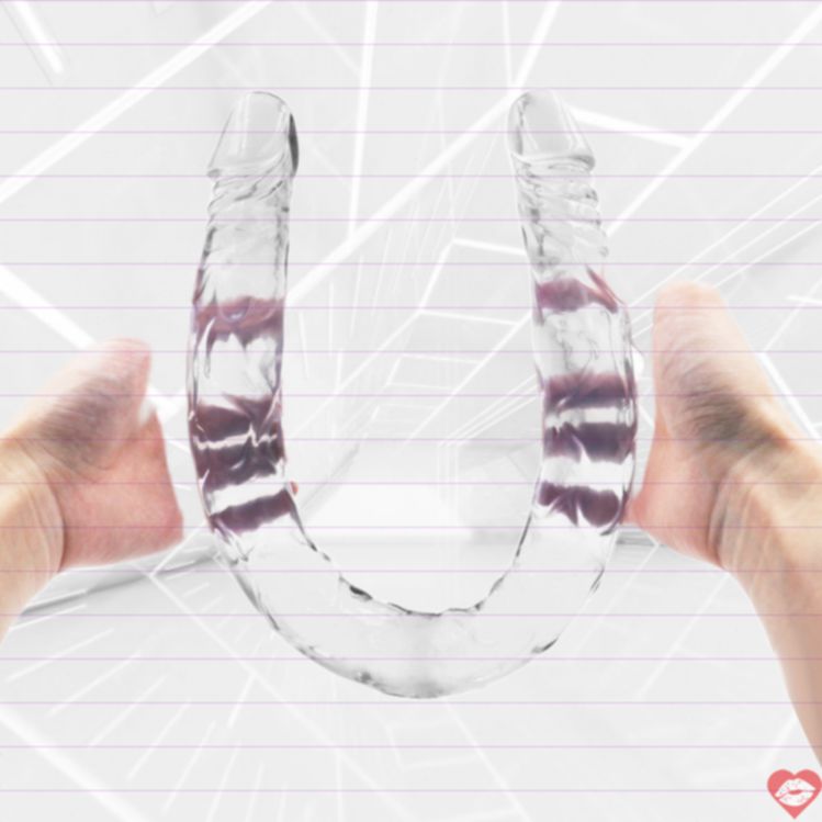 Dildo Jelly Đôi Đầu 21 Inch Uốn Cong Thực Tế Đam Mê 