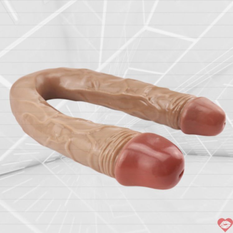 Dildo PVC Đôi 42cm Da Thực Tế Khoái Lạc Vô Tận Chân Chất 