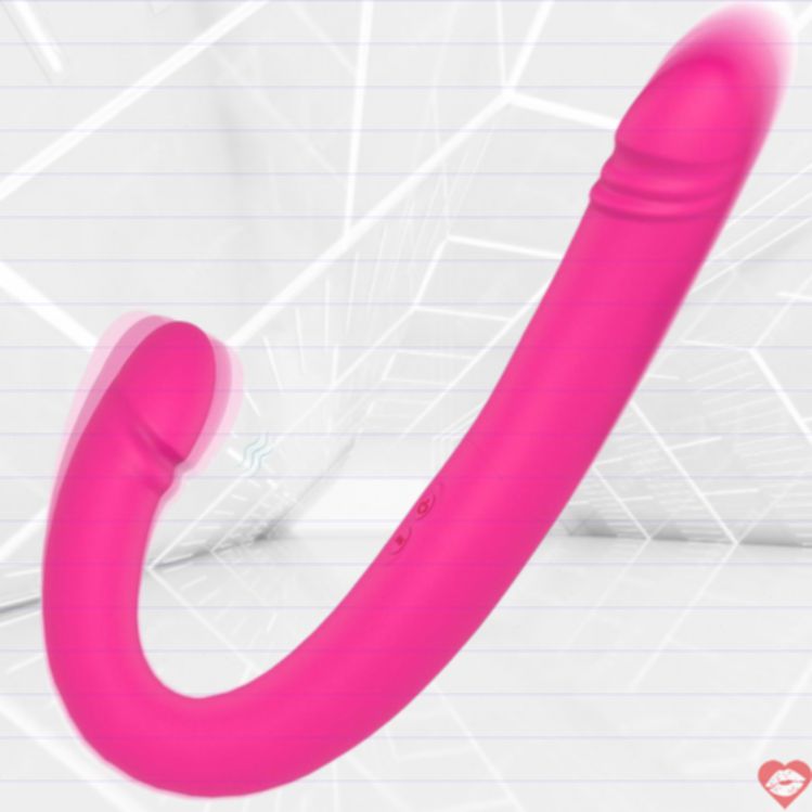 Fake 2 Đầu 43cm Hồng Dao Động Lesbian Dài Mãnh Liệt 