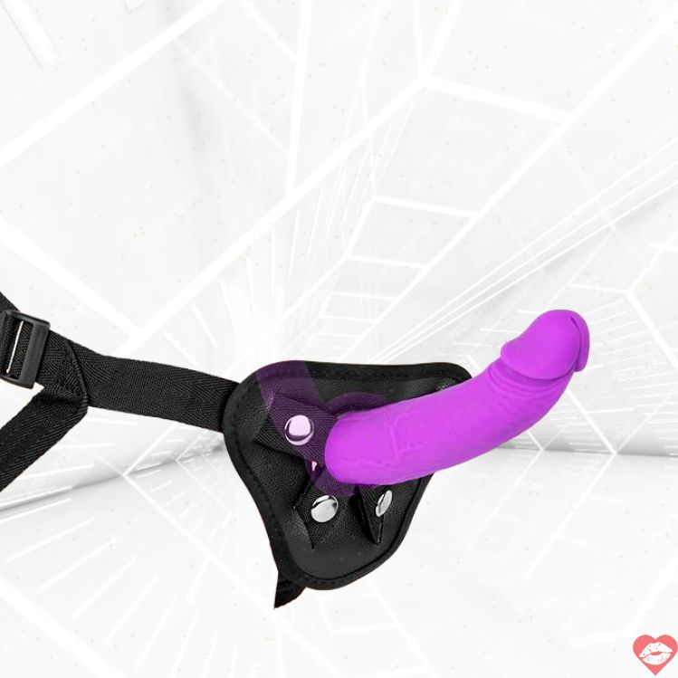 Dildo Tím Đôi 24cm Không Đai Siêu Linh Hoạt 