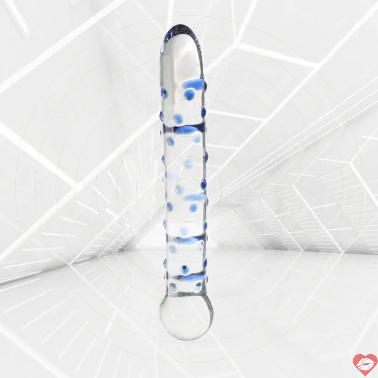 Dildo Thủy Tinh Xanh 19.5cm Đầu Nhỏ 7 Inch Mịn Siêu Thẩm Thấu 