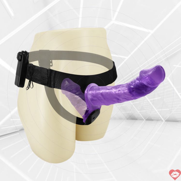 Strap on tím đai đeo rung đôi linh hoạt niềm vui đôi bên 