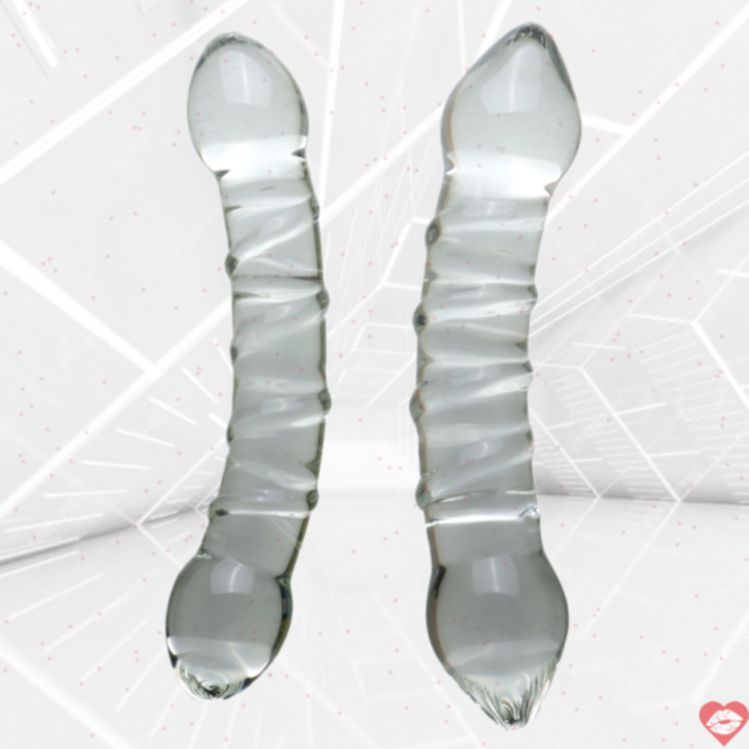 Glass Dildo Đôi Mịn Trong Suốt Kích Thích Cực Sướng 