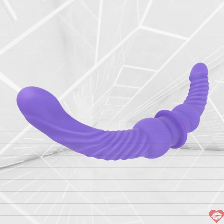 Double dildo 43cm tím cong đôi đầu kích thích mạnh 