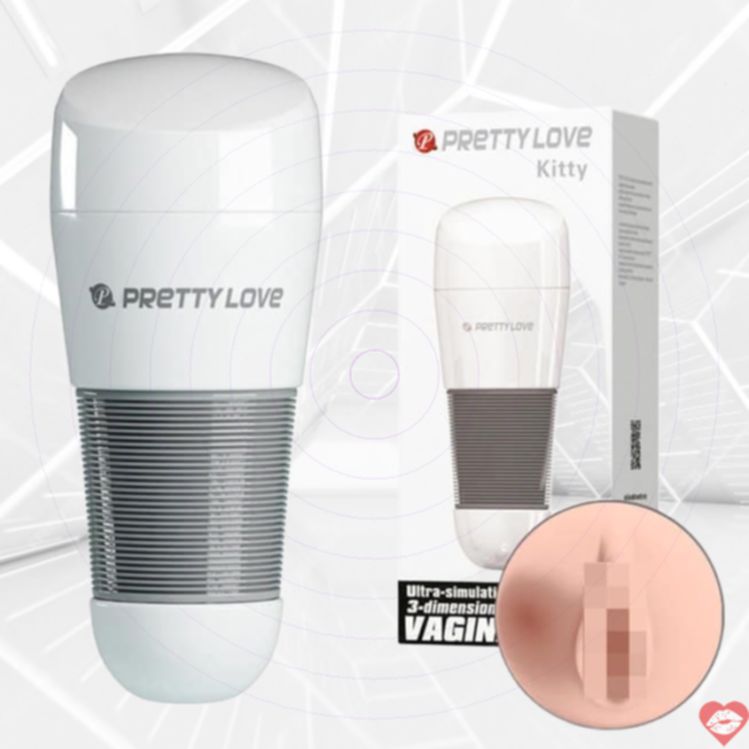 Pretty Love Kitty masturbator âm đạo TPR trắng 20.5cm