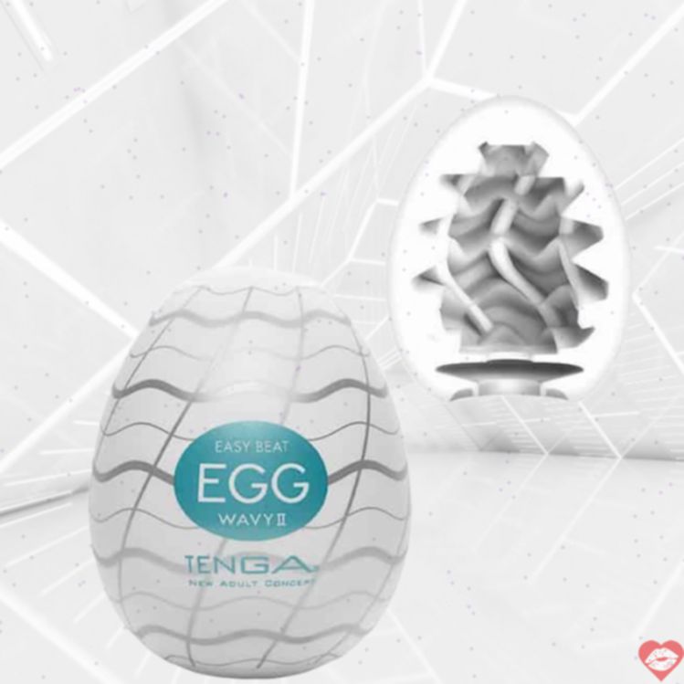Tenga Egg Wavy II trắng sóng lượn compact
