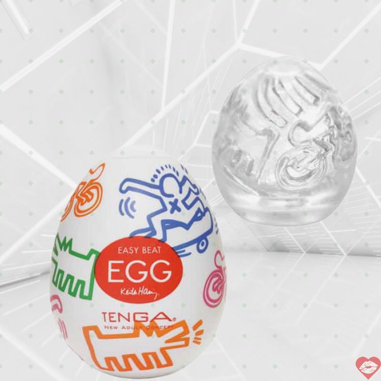 Tenga Egg Keith Haring Street Trắng TPE Sáng Tạo