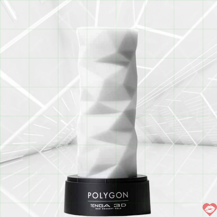 Tenga 3D Polygon Masturbator Trắng TPE Đa Giác Mịn