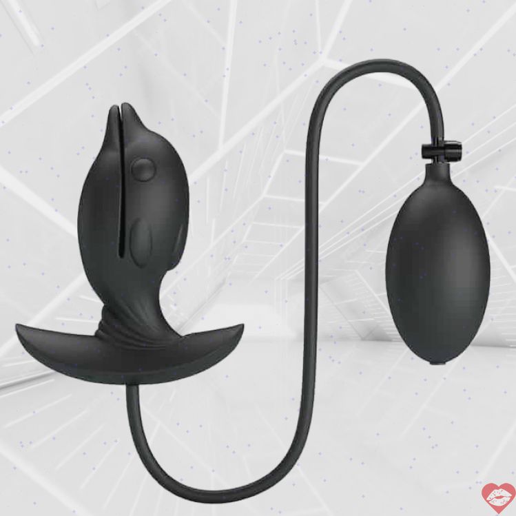 Pretty Love Hanson Plug Đít Bơm Phồng Đen 4.1cm Rung Mạnh