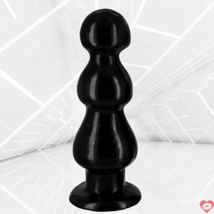 Plug XR Three Bumps Đen PVC 28cm Gờ Thử Thách Khốc Liệt 