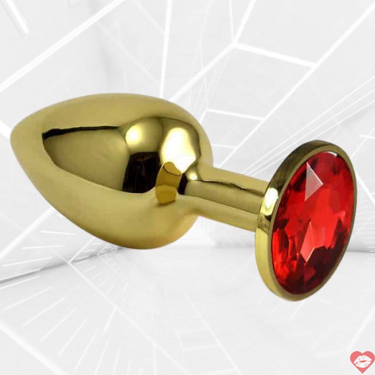 LoveToys Butt Plug S vàng kim cương đỏ anal kim loại sang trọng