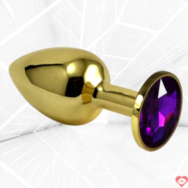 Phích Đít LoveToys S Kristal Tím Vàng Kim Loại Beginner
