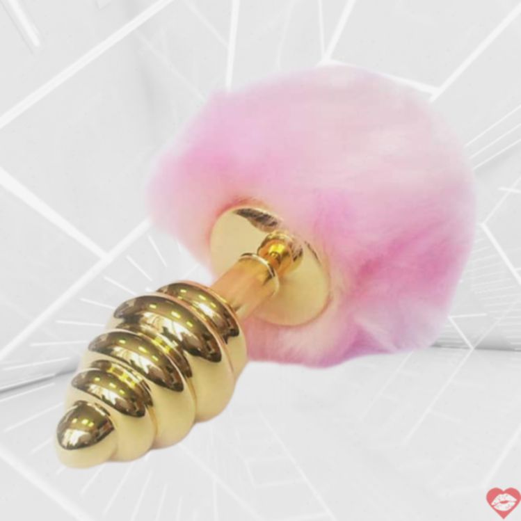 LoveToys Butt Plug Vàng Hồng Đuôi Gợn Siêu Dễ