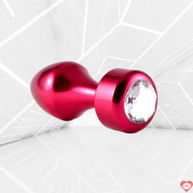Pú Plug Nhôm Đỏ Kim Cương Trắng LoveToys Siêu Hấp Dẫn