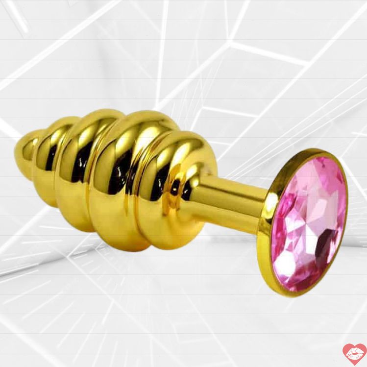 LoveToys Plug Rãnh Vàng Hồng Kristal Sang Trọng