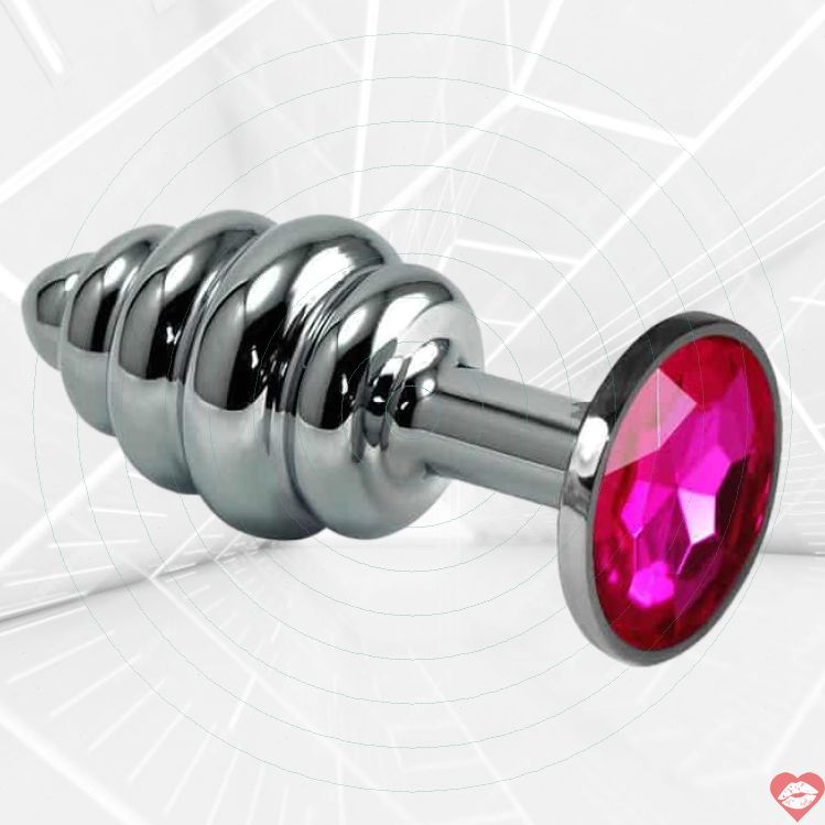 LoveToys Butt Plug S Ribbed Bạc Hồng Raspberry