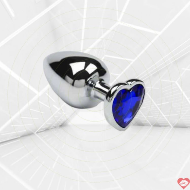 Anal Plug Kim Loại Tim Xanh 8.5cm Sang Trọng Nóng 