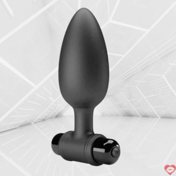 Pretty Love Vibra Butt Plug II đen silicone rung