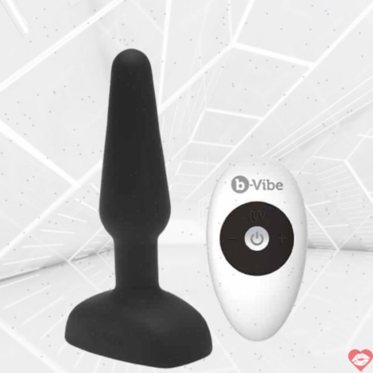 b-Vibe Trio Plug Rung Hậu Môn Đen Điều Khiển Xa