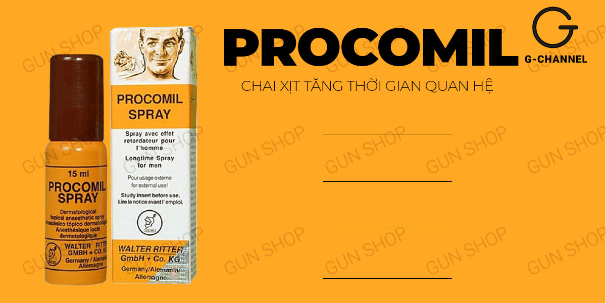  So sánh Chai xịt Đức Procomil - Kéo dài thời gian - Chai 15ml nhập khẩu