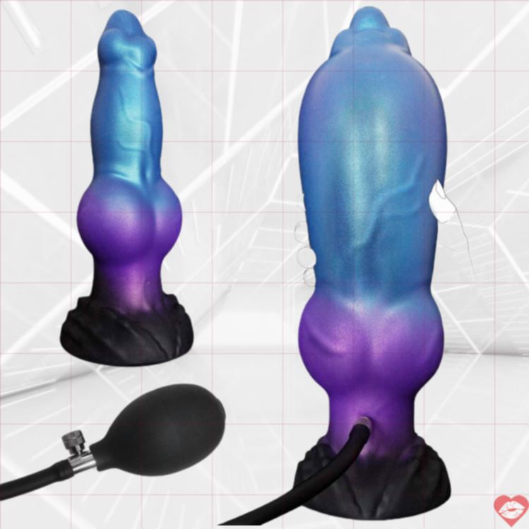 Plug Dog Knot Xanh Bơm Phồng Siêu Lớn Anal 