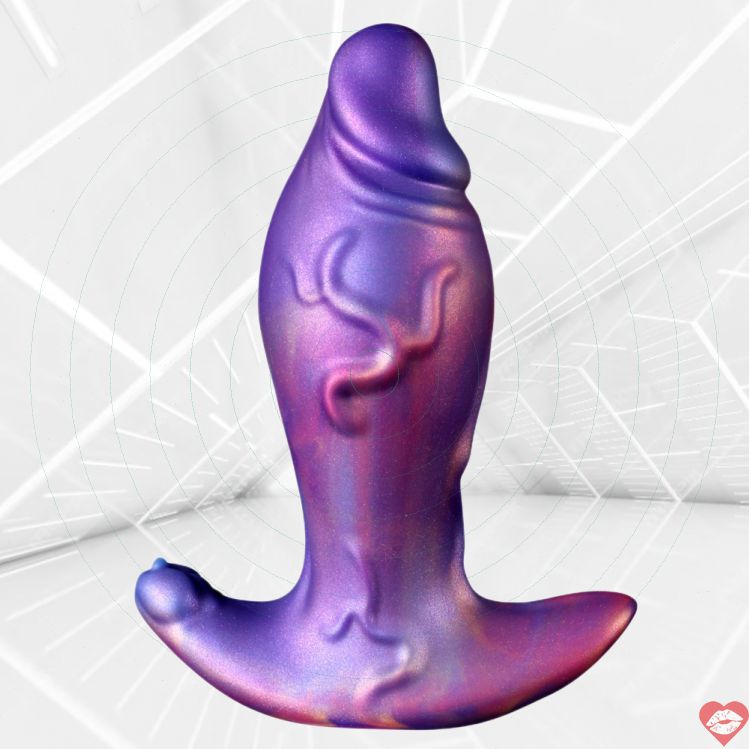 Plug Hậu Môn Dương Vật Tím Mềm To Size L 21cm Kích Thích Mạnh 