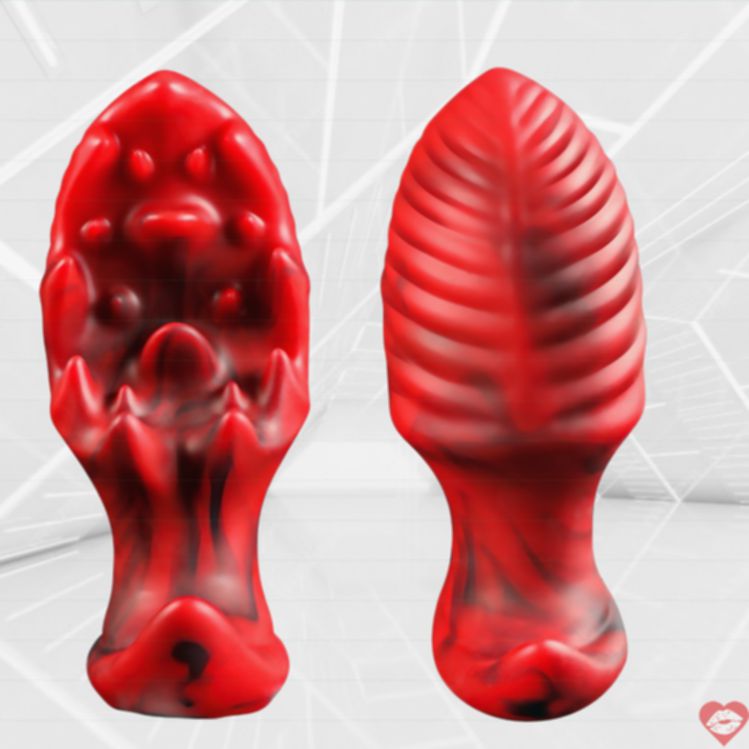 Huge Spiked Plug Đỏ Silicone Khổng Lồ Gai Lồi Mãn Nhục 