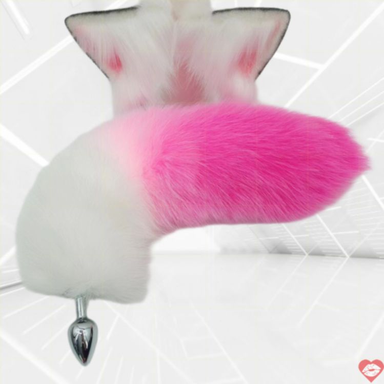 Butt Plug Đuôi Cáo Hồng Lông Thật Dễ Thương Ngọt Ngào Fantasy 