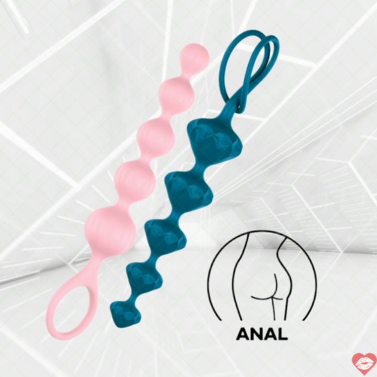 Satisfyer Love Beads Silicone 20cm Nam Tròn Mịn Thử Nghiệm Sâu