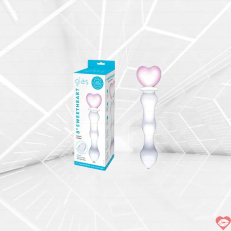 Glas 8 Sweetheart Dildo Kính Tim Hồng Xoắn Thăng Hoa 