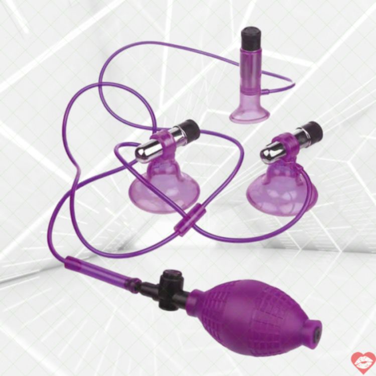 Bơm ngực Pipedream tím kích thích núm vú mạnh mẽ 