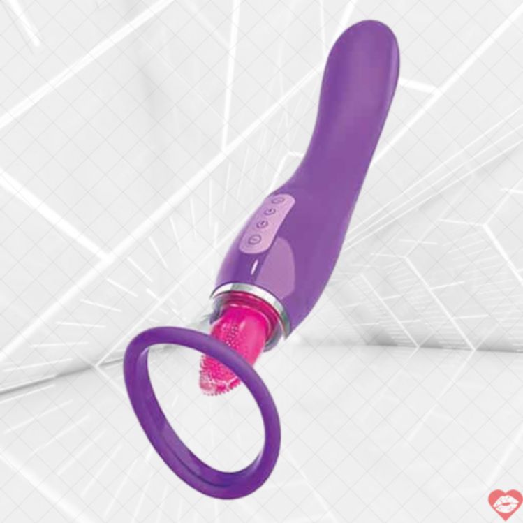 Dual Vibro PipeDream Fantasy Her Tím 25cm Lưỡi Giả 