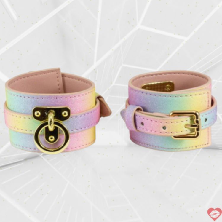 Kink Dreamland Còng Tay Cầu Vồng BDSM Rực Rỡ Linh Hoạt 