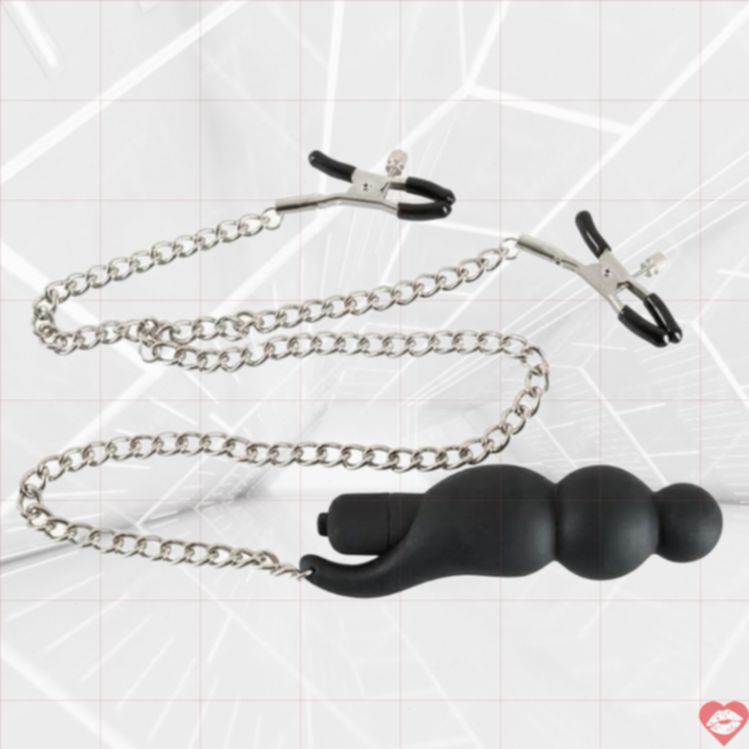 Kẹp Vú Rung ORION Chain Bạc Đen Sướng Ngập Tràn Ngực 